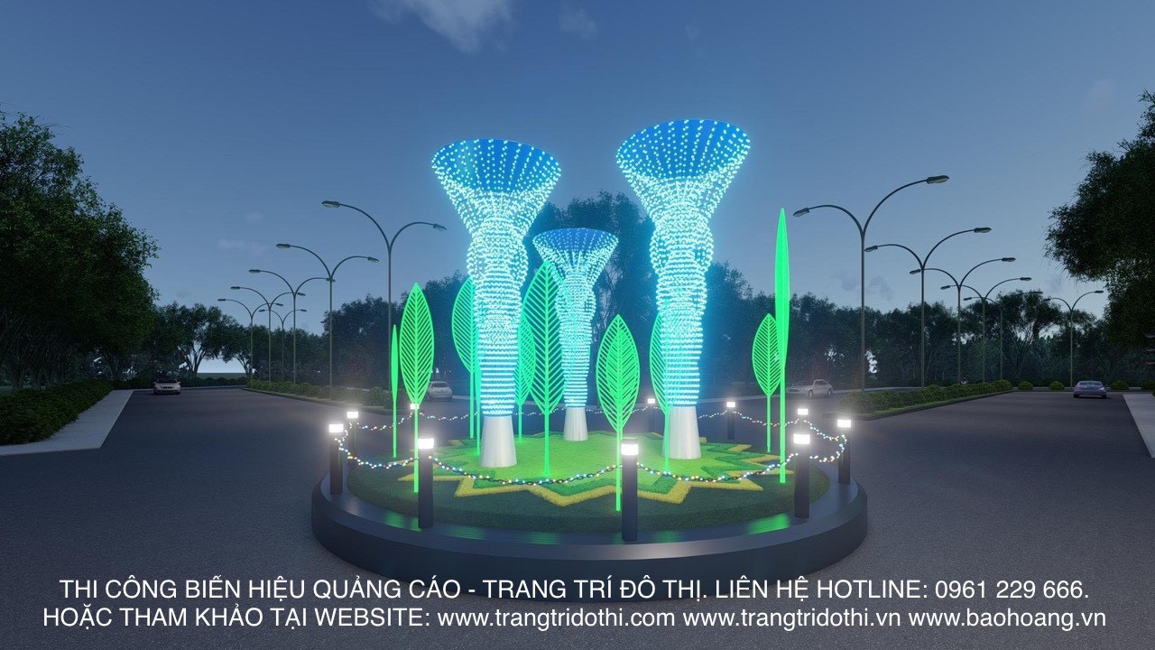 Trang trí vòng xuyến giao thông