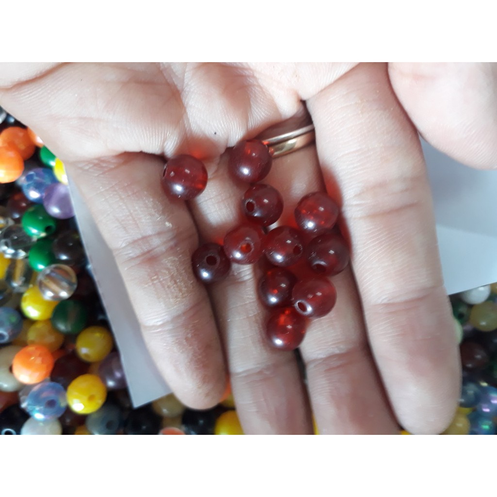 100gam hạt nhựa tròn làm vòng tay 8ly