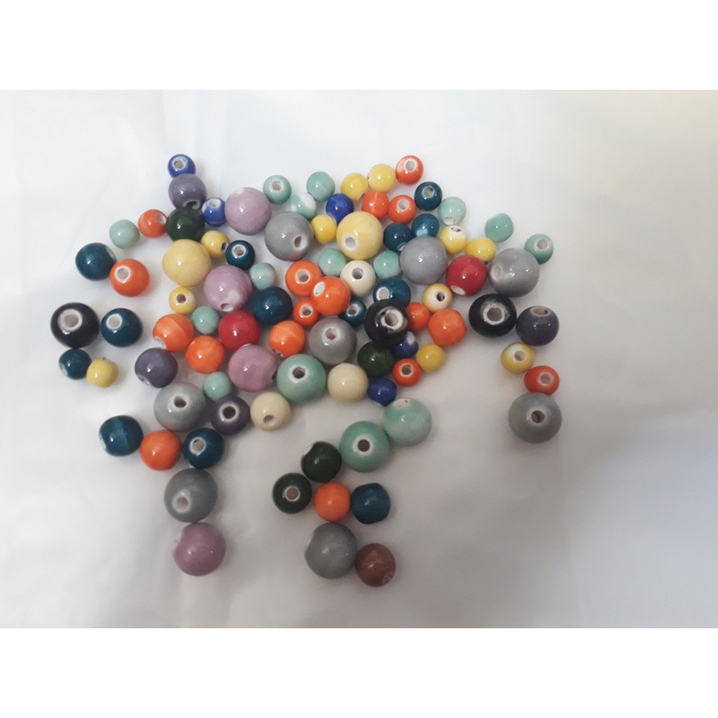 20 viên đá gốm sứ hỗn hợp size từ 6-10ly đủ màu