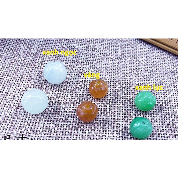 (P131-29) -MH2640 gói 1 viên charm hoa sen đá 10-12mm mix vòng