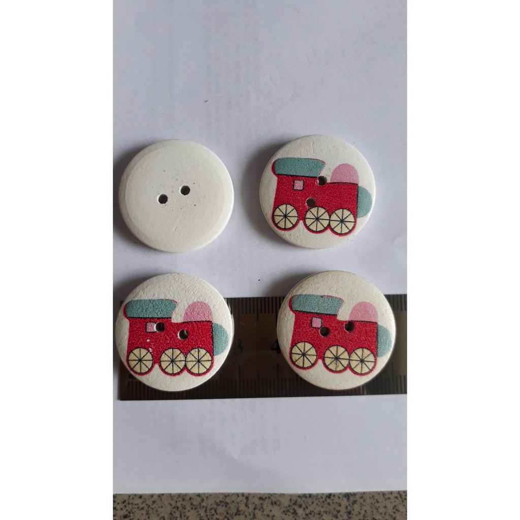 5 Hạt nút gỗ, cúc gỗ nhiều mẫu (#P124-94-T04)