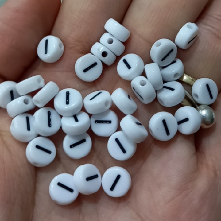 (Loại đẹp) 20 Hạt chữ số tròn, phép tính 4x7mm các màu làm vòng, dây đeo khẩu trang....
