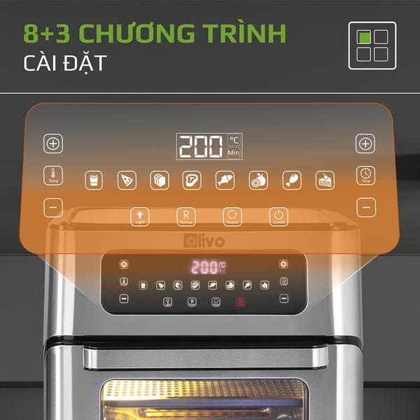 Nồi Chiên Không Dầu OLIVO AF12 - Dung Tích 12L - Công Suất 1800W - Thương Hiệu Mỹ