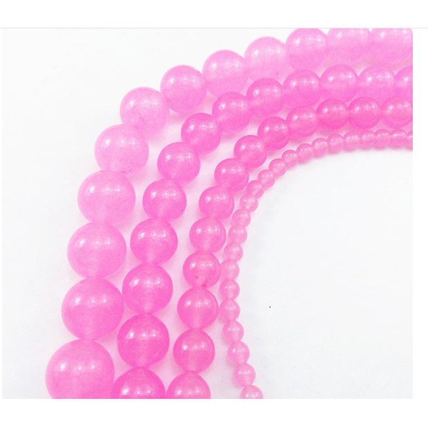 95 viên đá chalcedony TN hồng tươi 4mm/ thêm size 6/8/10/12mm