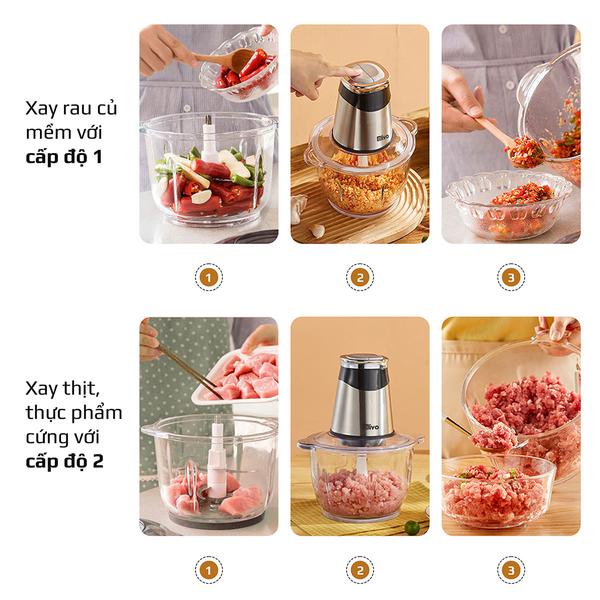 Máy Xay Thực Phẩm Đa Năng OLIVO FC21 - Dung Tích 2.1L - Công Suất 500W - Thương Hiệu Mỹ