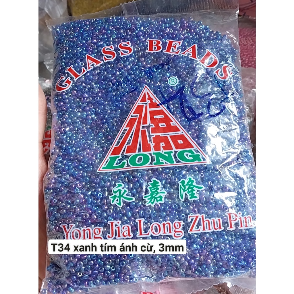 gói 450gam hạt cườm trung 3mm nhiều màu