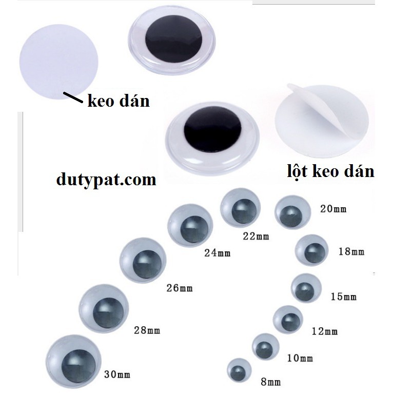 20 mắt thú các size (10 đôi)