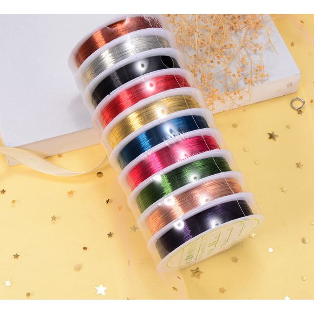 cuộn Dây đồng size 0.8mm nhiều màu làm handmade, trang sức(khoảng 2 mét)