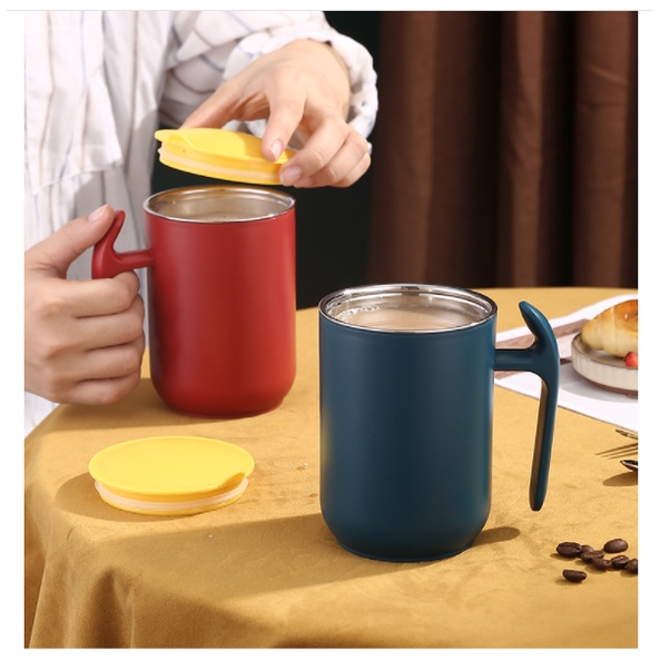 Cốc, Ca, ly 2 lớp giữ nhiệt inox 304 dung tích 550ml , kèm muỗng