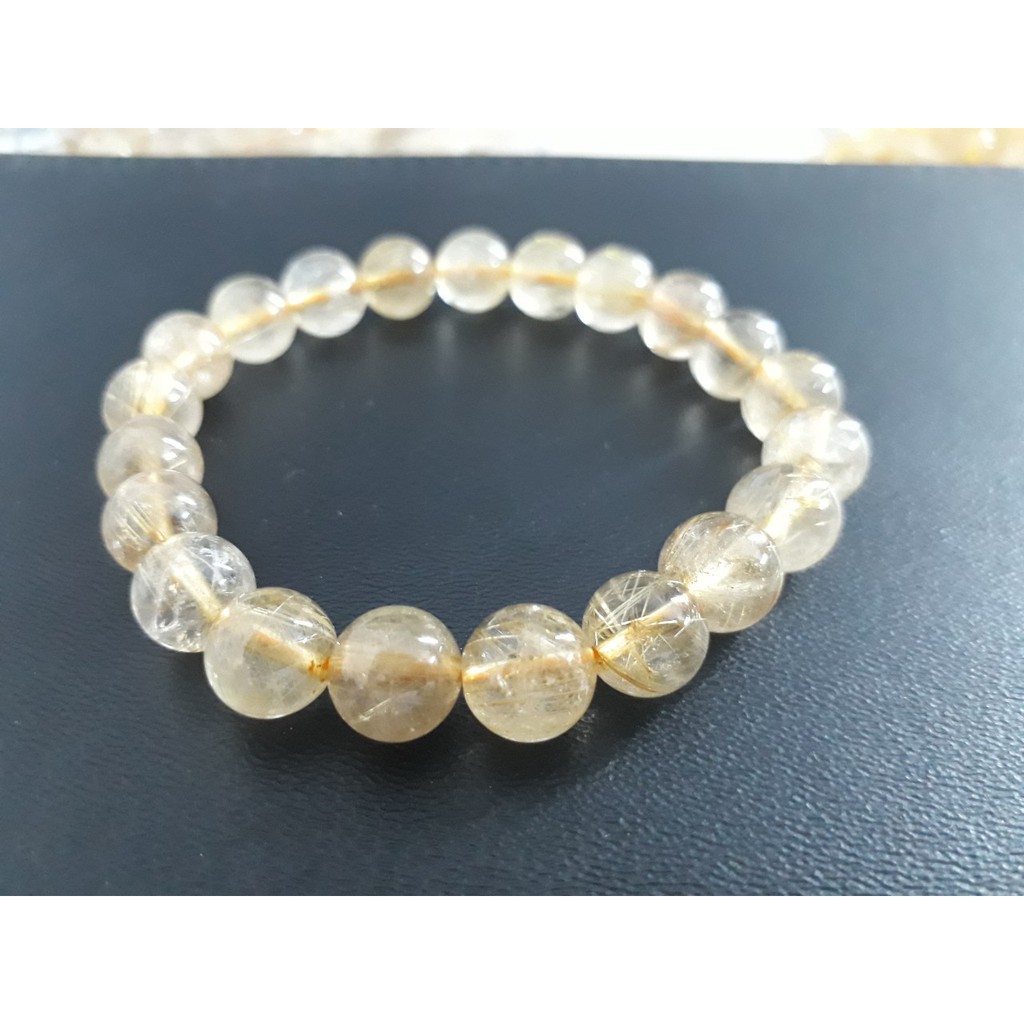 1 viên T H A C H - A N H tóc vàng làm vòng tay size 8-10-12-14mm