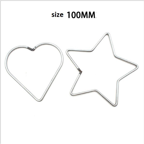 Vòng sắt trái tim, ngôi sao làm dreamcatcher đủ size 5-8-10-12-15-20-25-30cm