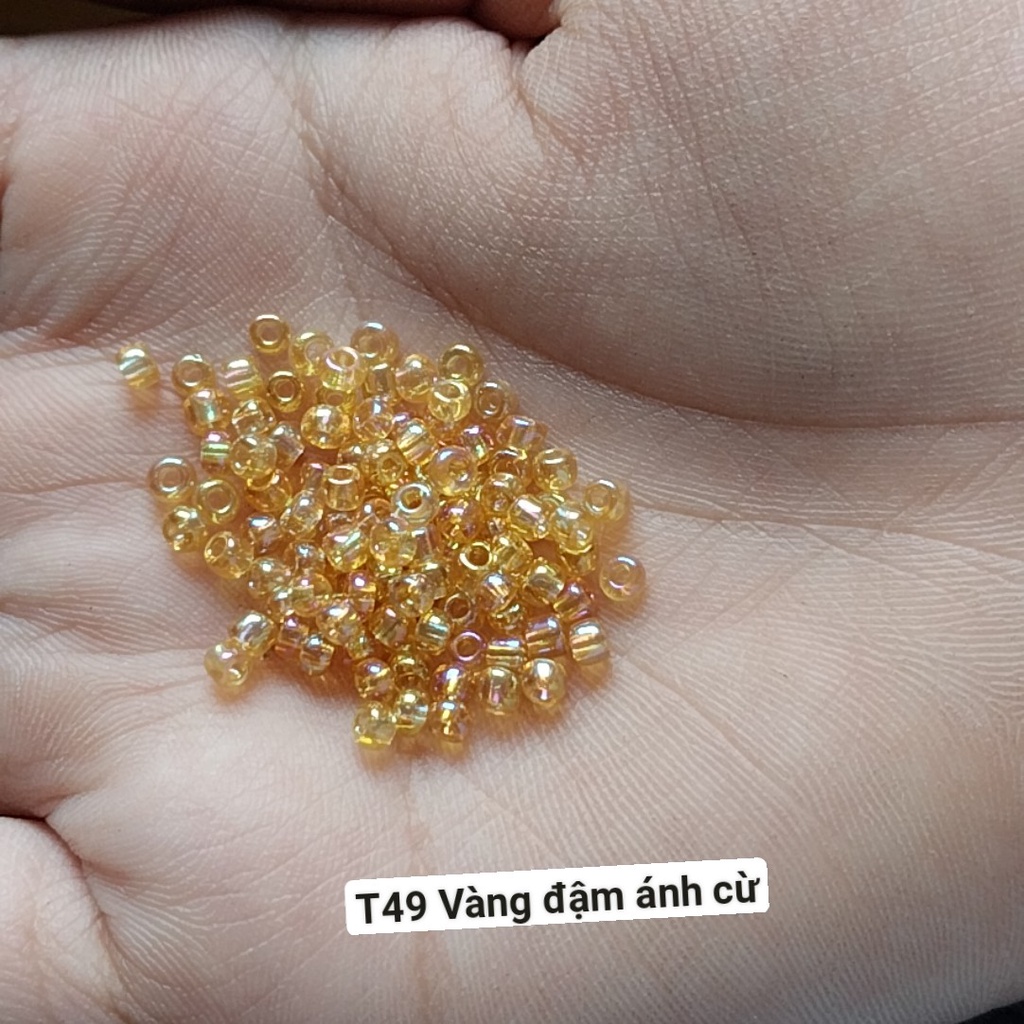 10gam Hạt cườm size trung 3mm đủ màu để chọ dùng trang trí trang sức, quần áo, túi xách, dây đeo khẩu trang
