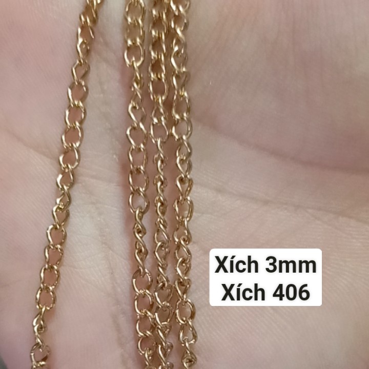 dây xích các loại 4mm, 0,6x2mm, 3,5mm, 3mm, 2mm- xích401, xích402,xích403,xích404,xích405,xích406,xích407,xích408,xích09