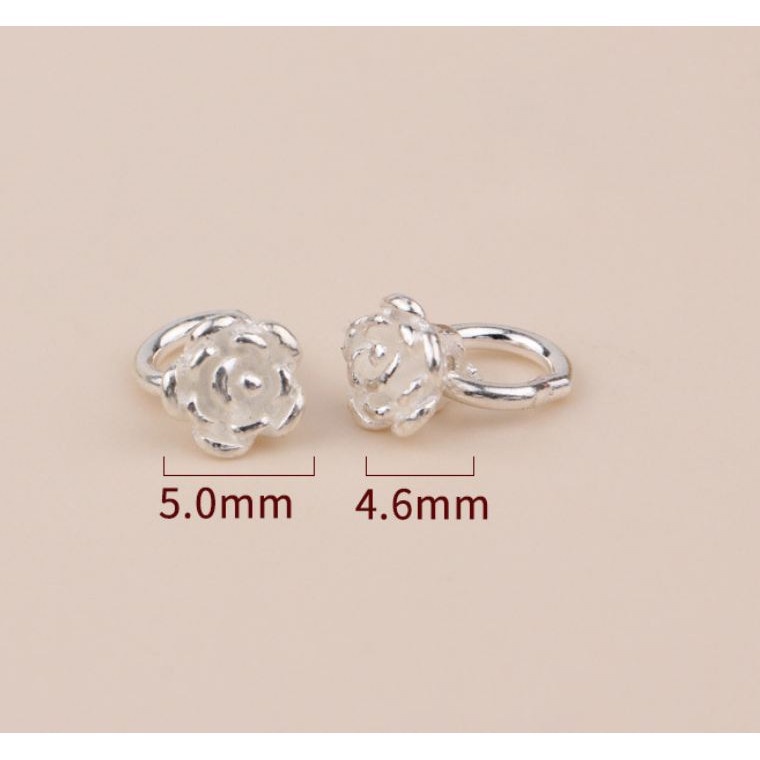 mặt hoa bạc 925 - size 4.6x5mm