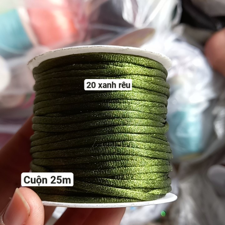 Cuộn 30-100m dây tim 2.5m Đài Loan hàng nhập khẩu loại đẹp nhiều màu để chọn, dây đan vòng tay, dây thắt vòng,vòng cổ