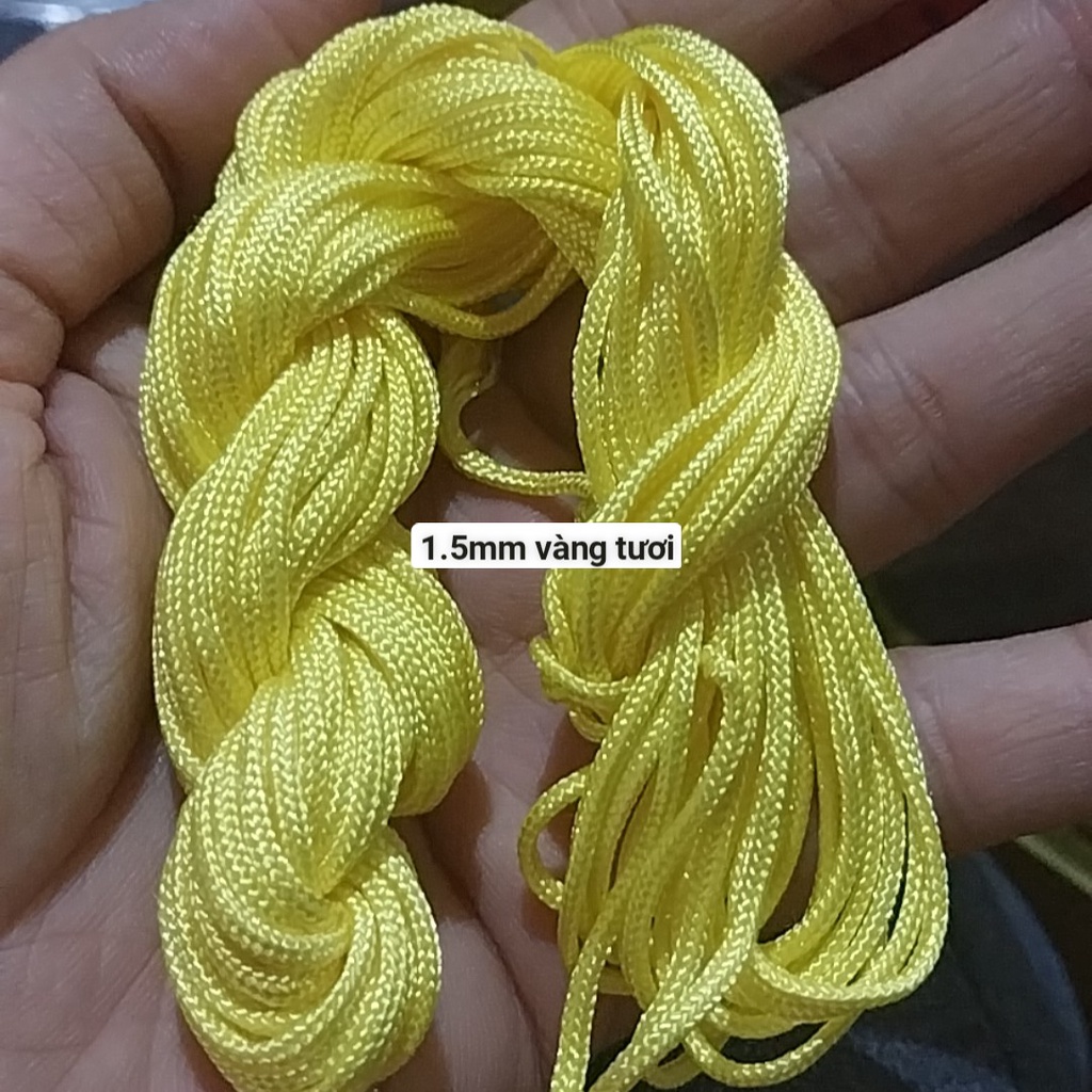 Dây dù 1.5mm có lõi nhiều màu (bó như hình 13-15m) , dây đan vòng tay, dây thắt vòng tay, vòng cổ may mắn