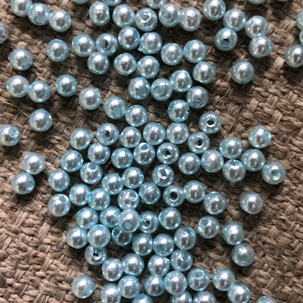 10-50 gam hạt châu 4mm, hạt cườm,hạt bẹt nhựa nhiều màu có lỗ