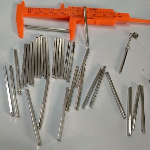 10 que nối làm hoa tai vuông dài 3cm & 4cm +Mh2335-3