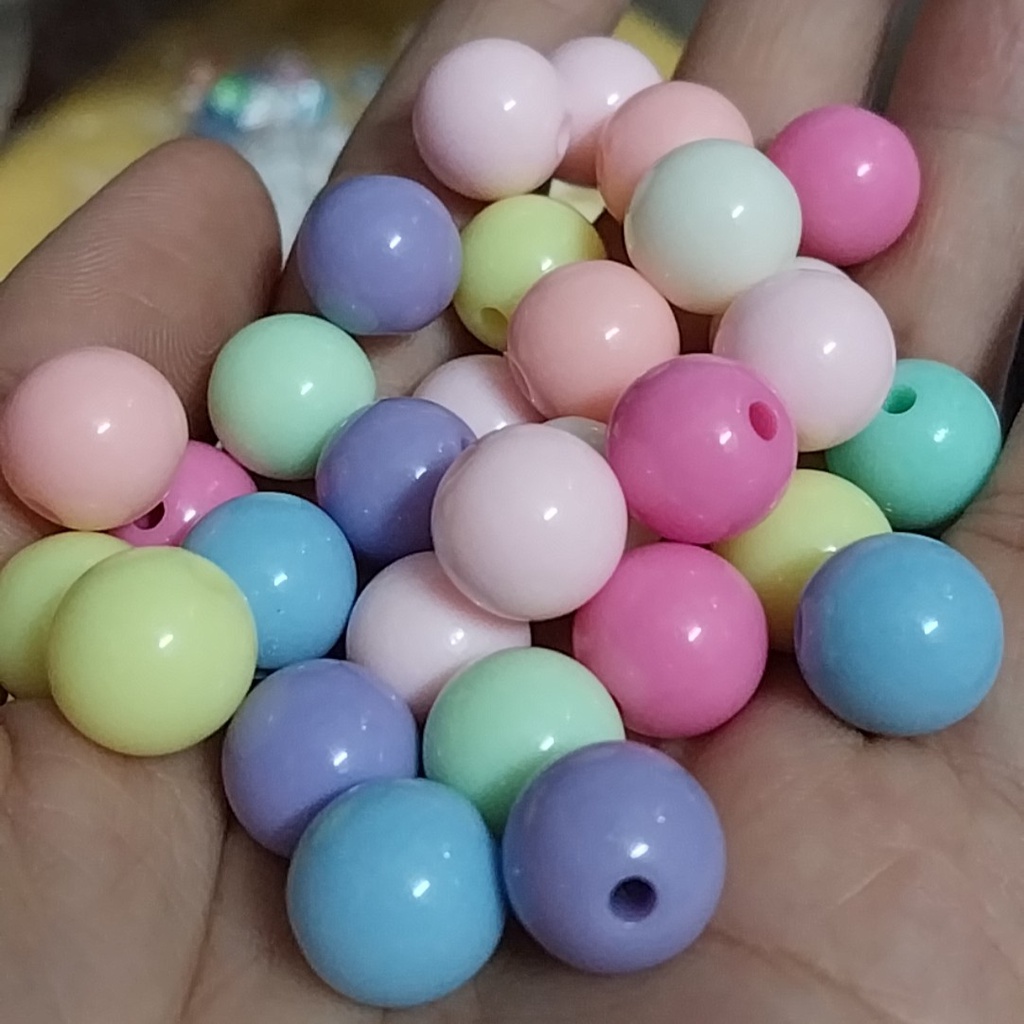 500gam hạt nhựa tròn nhiều màu nhiều size để chọn 6/8/10/12/14/16/18/20mm