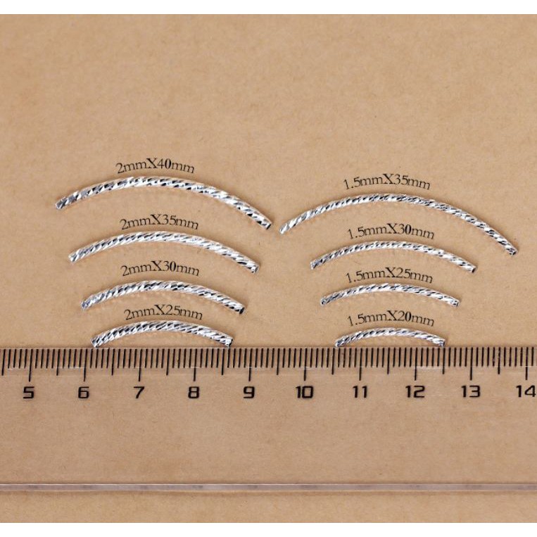 ống xỏ khắc hoa văn bạc thái 925 đủ size