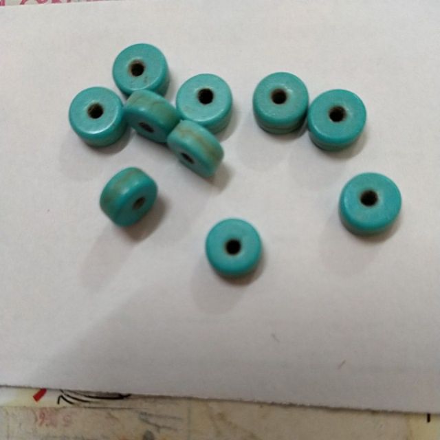 10 Charm đệm đá ngọc lam 3x5mm