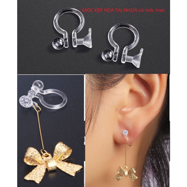 10-100 cái móc nhựa làm hoa tai nhựa các kiểu chống dị ứng