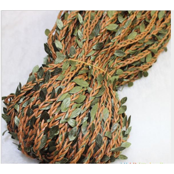 2-5met Dây trang trí đính lá vải handmade