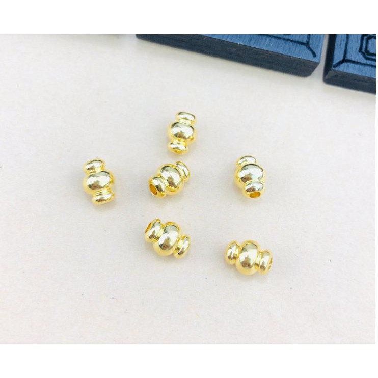 set 2 hạt trang trí dùng xỏ vòng chất liệu đồng 6x8mm
