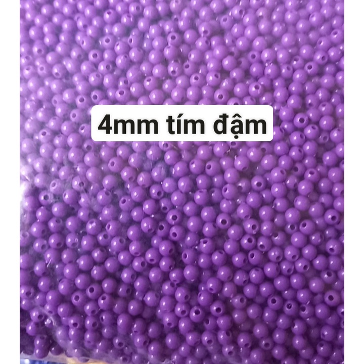 25gam hạt nhựa tròn bóng nhiều màu size 4mm