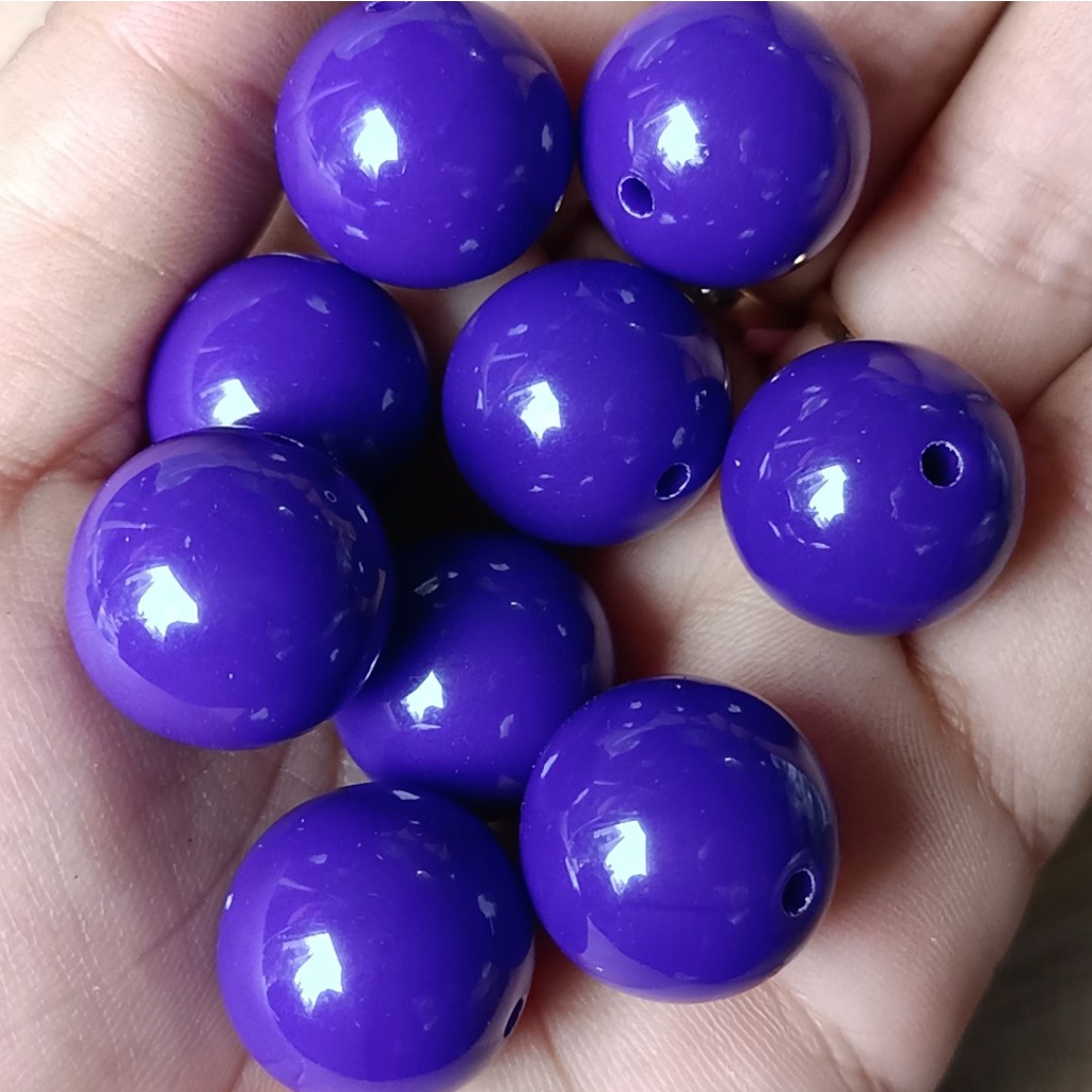 25gam hạt nhựa 18mm tròn nhiều màu có lỗ xỏ dây cỡ 2mm