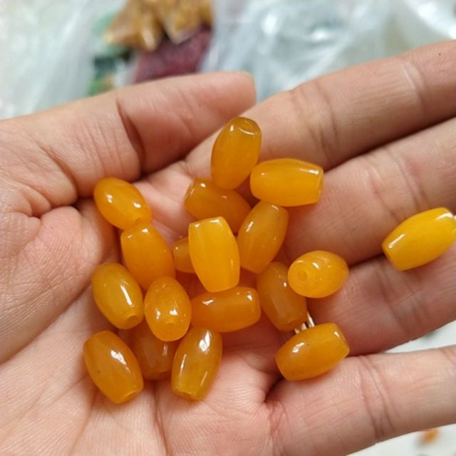 2viên lu thống đá thiên nhiên 8x12mm dùng mix vòng hạt, làm trang sức.