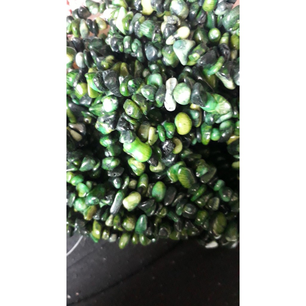 Đá vụn xanh rêu dây 20/40/80cm thiên nhiên làm trang sức handmade