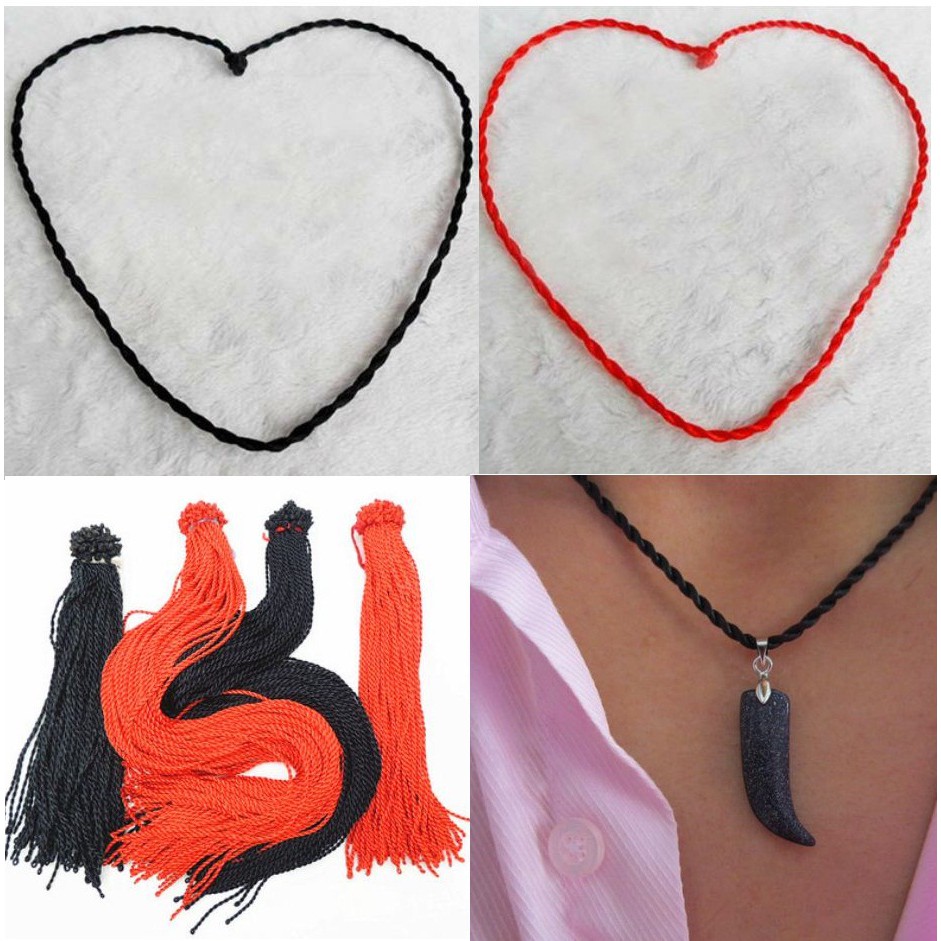 vòng cổ dây se sẵng màu đỏ /đen may mắn