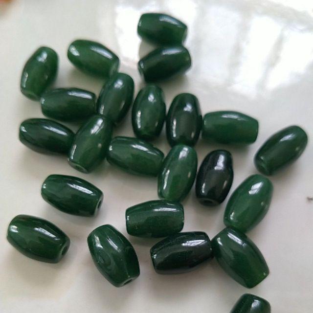 2viên lu thống đá thiên nhiên 8x12mm dùng mix vòng hạt, làm trang sức.