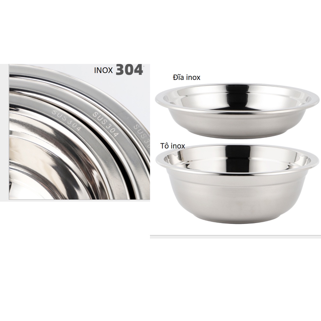 TÔ BÁT INOX 304 BỀN ĐẸP SIZE 14-16-18-20CM