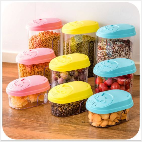 Hộp nhựa đựng thực phẩm khô tiện dụng cho nhà bếp kèm nắp bật tiên dụng