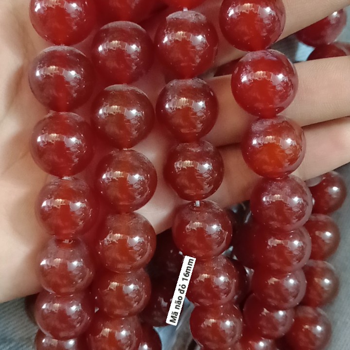 1 viên mã nãotrắng, đỏ, đen, tím có lỗ xỏ 1mm đến 1,5mm size 6mm 8mm 10mm 16mm 18mm 20mm