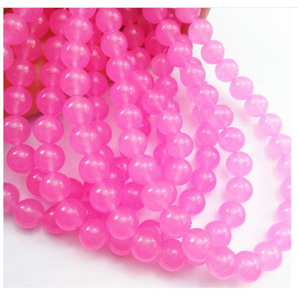 95 viên đá chalcedony TN hồng tươi 4mm/ thêm size 6/8/10/12mm