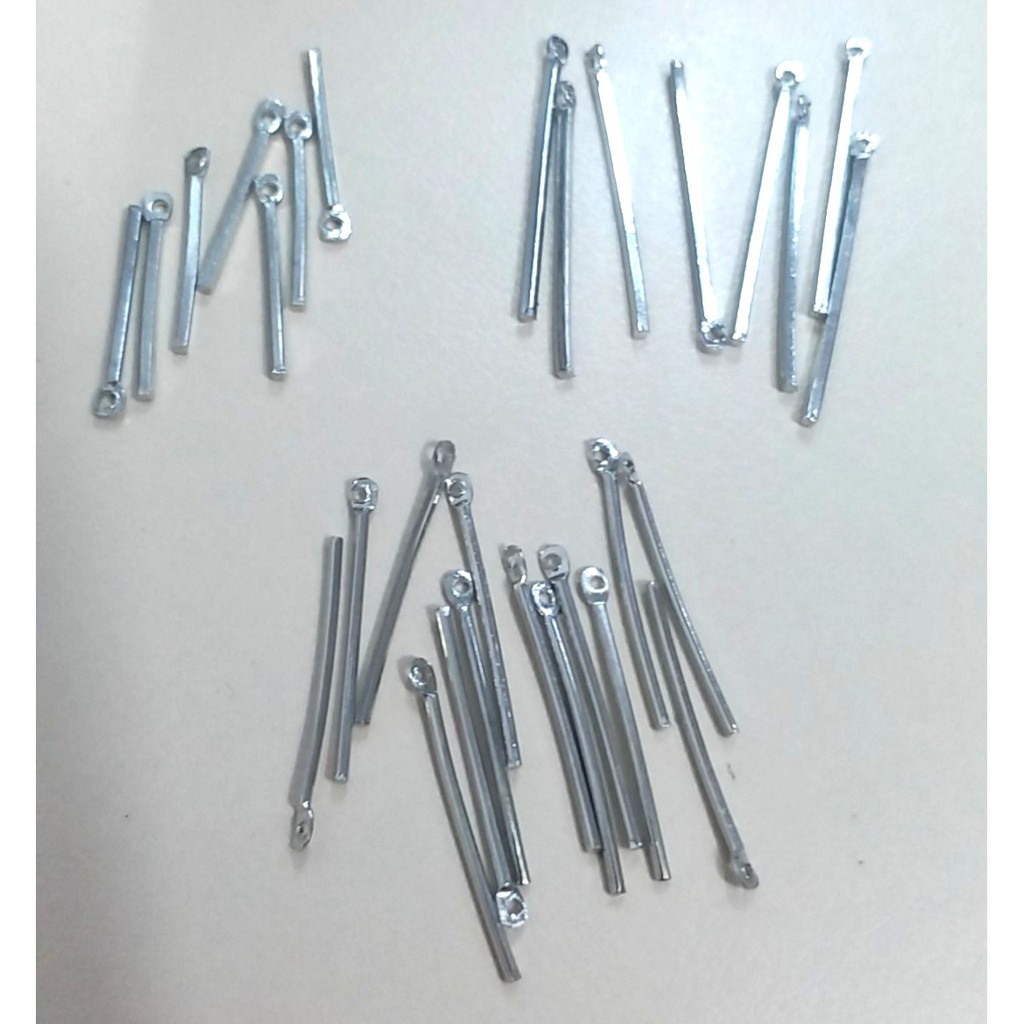 100 Que kết nối 1lỗ thân vuông làm hoa tai đủ size 2-2.5-3cm