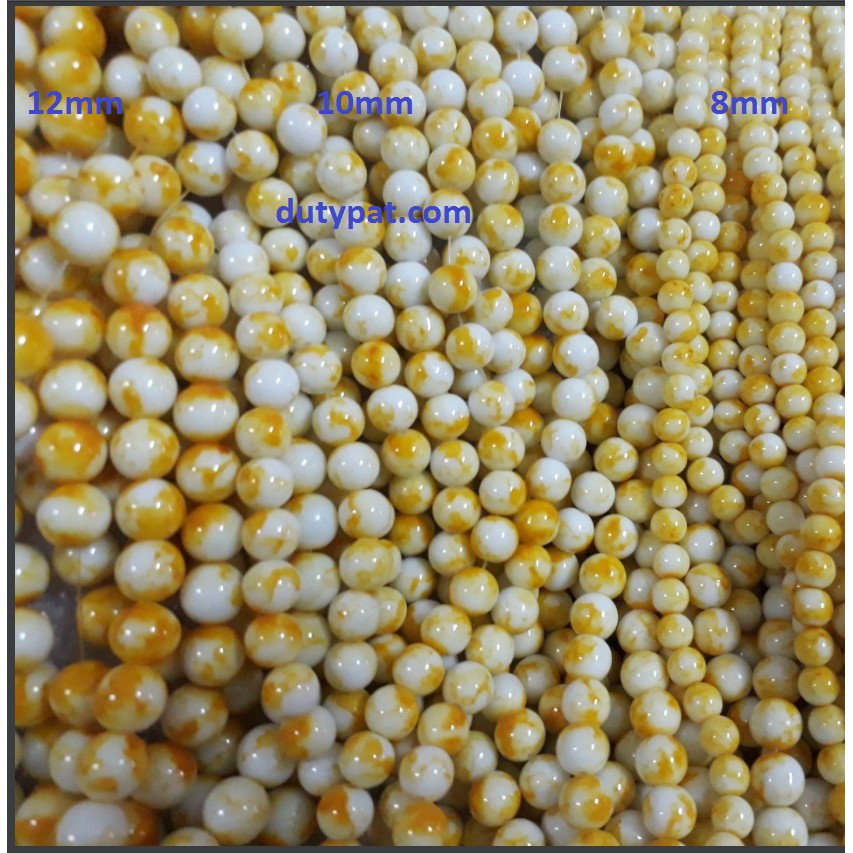 100gam size 8-10-12mm hạt đá nhân tạo làm vòng tay, vòng cổ