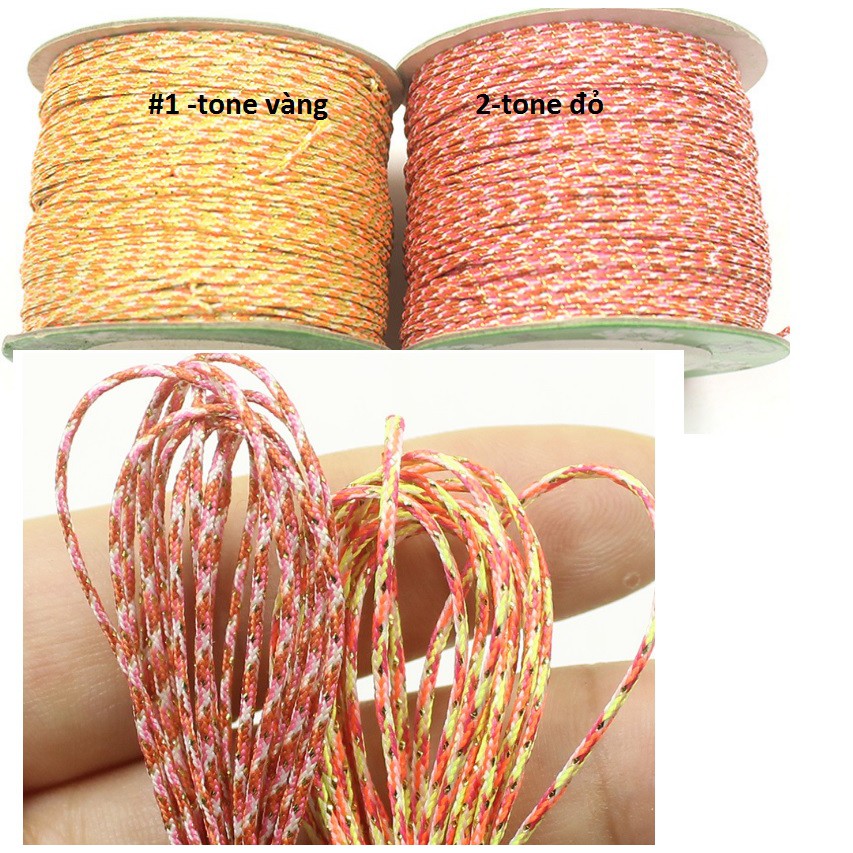 cuộn dây ngũ sắc may mắn Đài Loan sợi 0.8mm Đỏ/ vàng