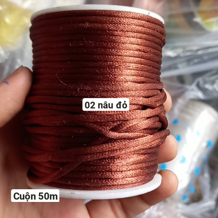 Cuộn 30-100m dây tim 2.5m Đài Loan hàng nhập khẩu loại đẹp nhiều màu để chọn, dây đan vòng tay, dây thắt vòng,vòng cổ