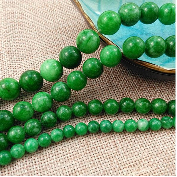 60 viên đá chalcedony TN xanh trắng size 6mm / có thêm size 8/10/12mm