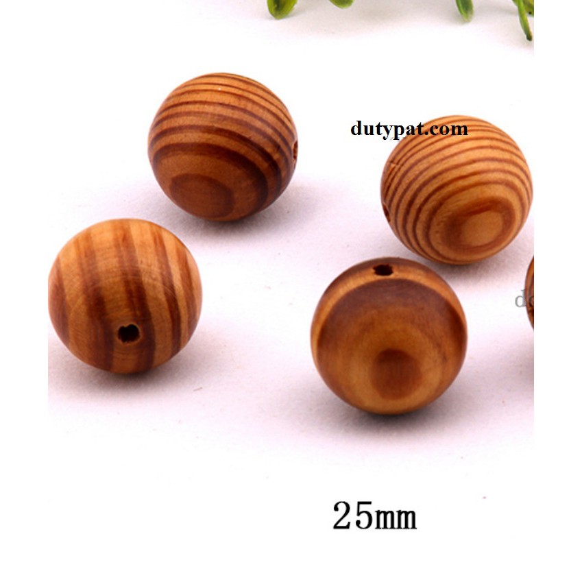 100gam hạt gỗ tròn có lỗ xỏ vân nâu đủ size 6mm-8mm-10mm-12mm-14mm-16mm-18mm-20mm-25mm-30mm