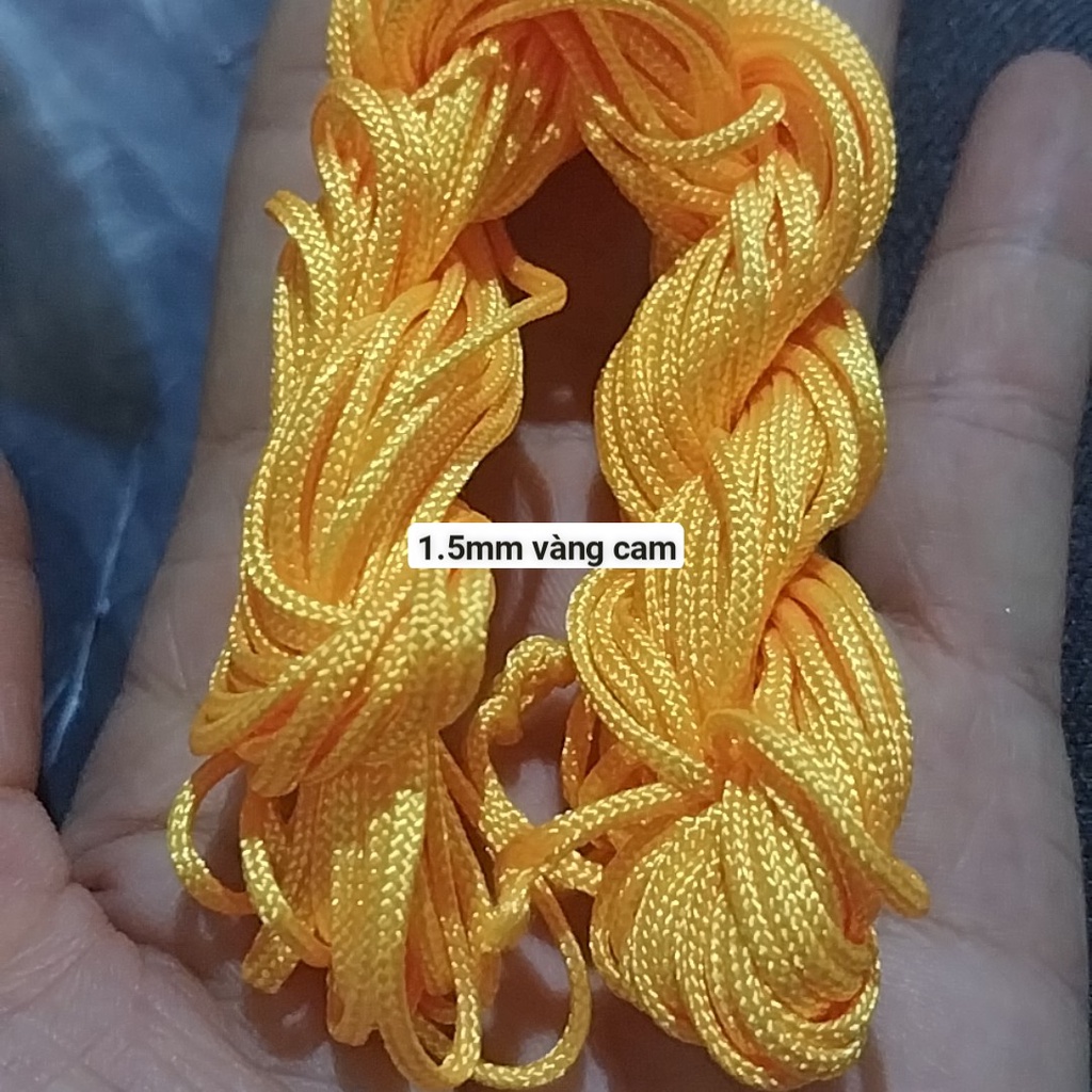 Dây dù 1.5mm có lõi nhiều màu (bó như hình 13-15m) , dây đan vòng tay, dây thắt vòng tay, vòng cổ may mắn