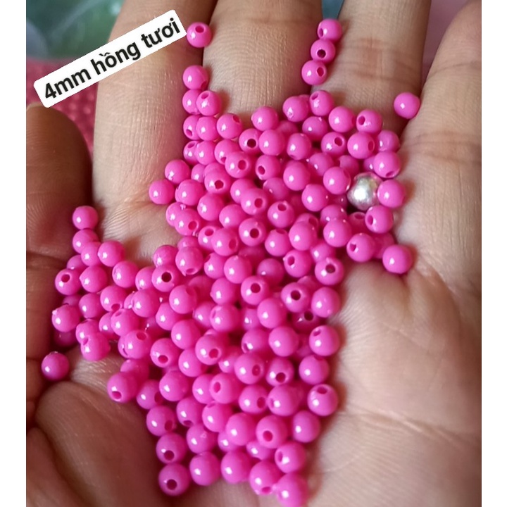 25gam hạt nhựa tròn bóng nhiều màu size 4mm