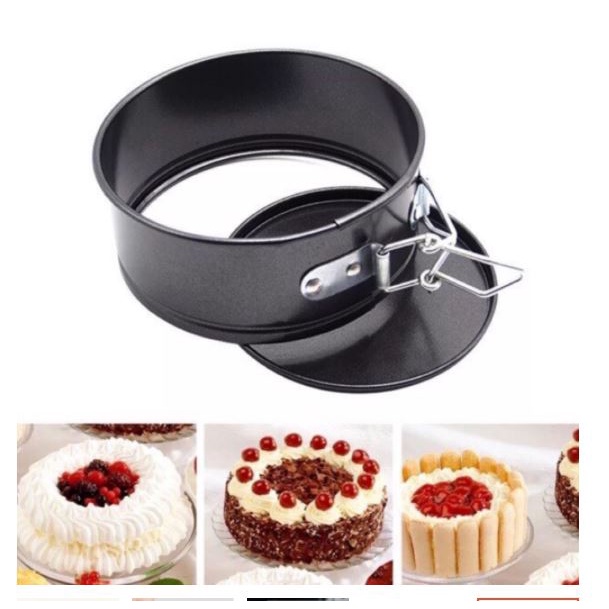 BỘ 3-6 KHUÔN BÁNH TRÒN ĐẾ RỜI CHỐNG DÍNH CÓ KHÓA nhiều size để chọn