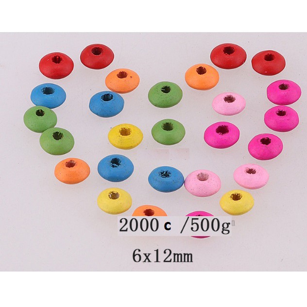 13-40 hạt gỗ hình đĩa bay làm trang sức, đồ chơi ,trang tri handmade (gói 5gam)