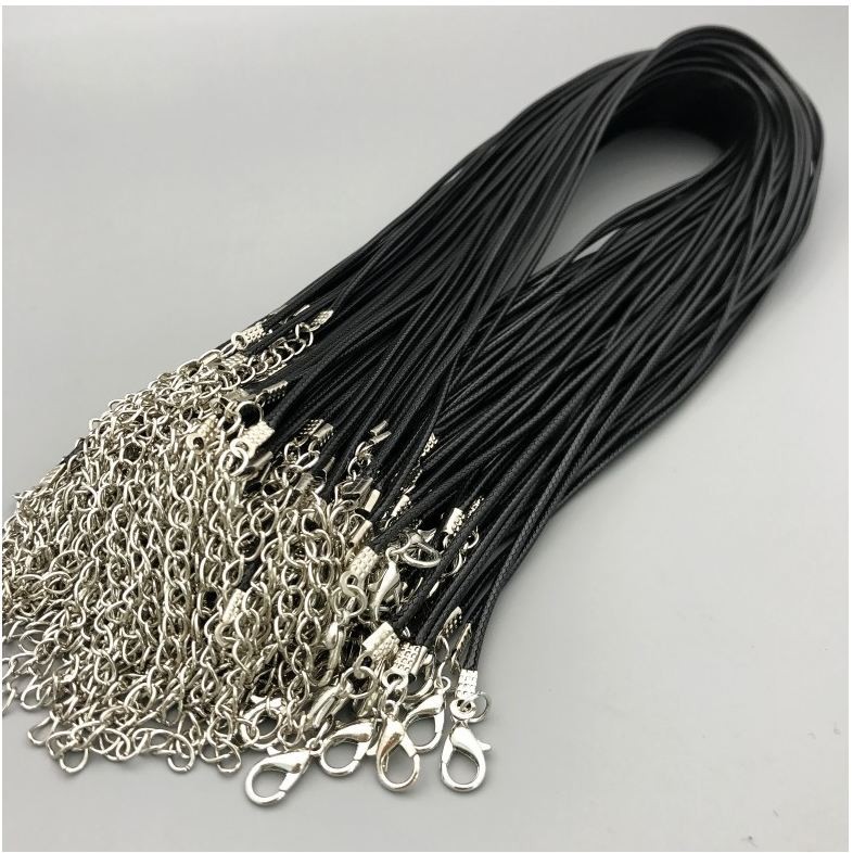 vòng cổ dây chuyền sáp da trơn size 1.5mm & 2mm
