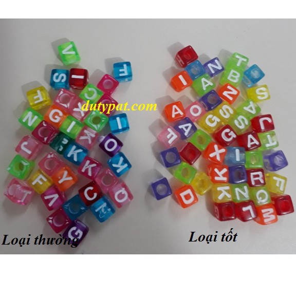 hạt chữ cái vuông gói/ 20 viên (thường)